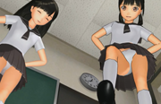 MMD giantess School femdom fixed camera